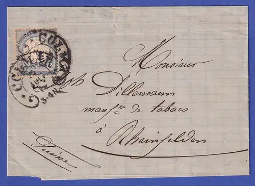 Deutsches Reich kl. Brustschild 2 Groschen Mi.-Nr. 5 auf Brief aus COLMAR