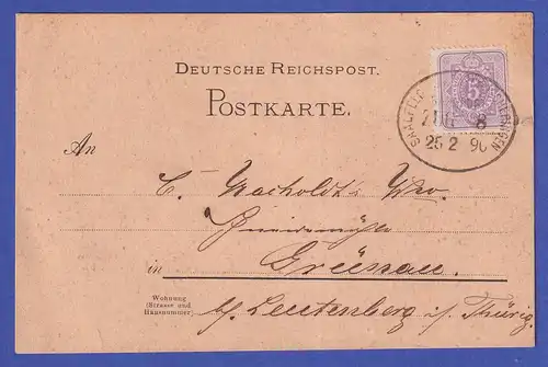 Deutsches Reich 5 Pfennig Mi.-Nr. 40 auf Firmen-Postkarte aus SAALFELD