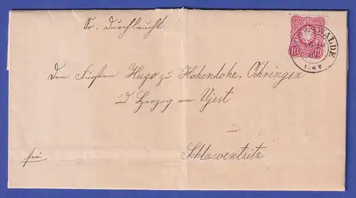 Deutsches Reich 10 Pfennig Mi.-Nr. 41 auf Brief aus COBSWALDE