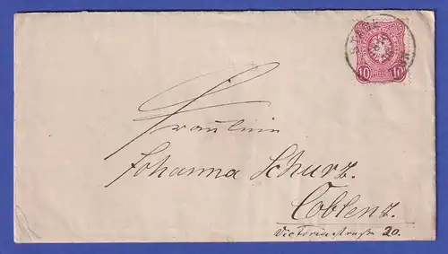 Deutsches Reich 10 Pfennige Mi.-Nr. 33 auf Brief aus STADE 18.11.76