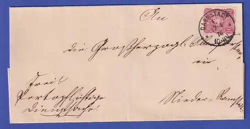 Deutsches Reich 10 Pfennige Mi.-Nr. 33 auf Brief aus DARMSTADT