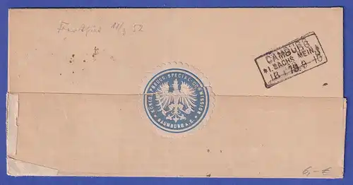 Deutsches Reich 10 Pfennige Mi.-Nr. 33 als MEF auf Brief aus NAUMBURG