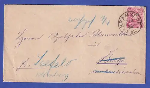 Deutsches Reich 10 Pfennig Mi.-Nr. 41 auf Brief aus BRAMSCHE