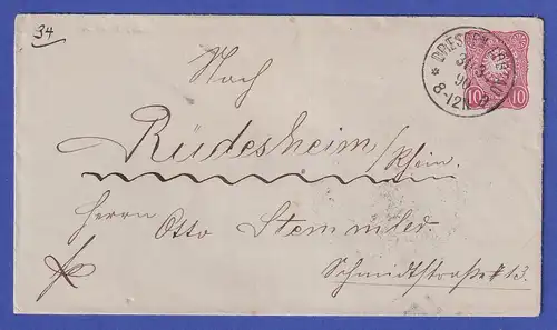 Deutsches Reich 10 Pfennig Mi.-Nr. 41 auf Brief aus DRESDEN LÖBTAU