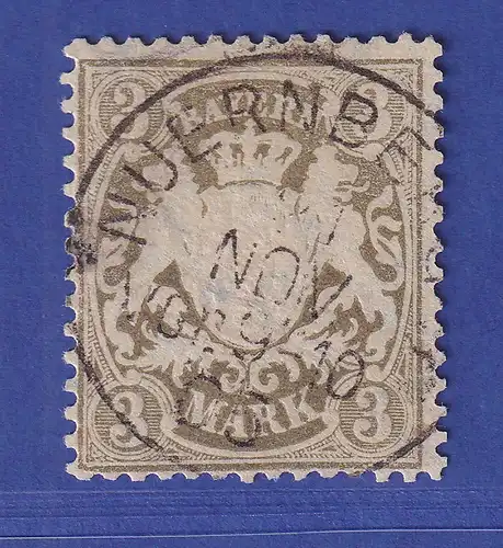 Bayern Wappen 3 Mark graubraun Mi.-Nr. 69x mit Einkreis-O NUERNBERG