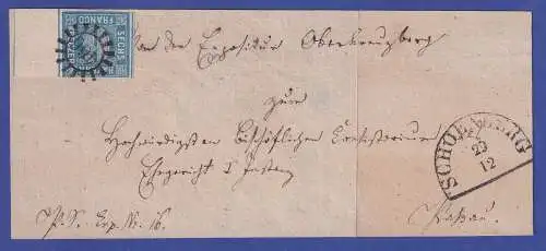 Bayern 6 Kreuzer blau mit ZWISCHENSTEGANSATZ auf Briefvorderseite, GMR 466