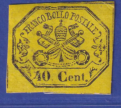 Altitalien - Kirchenstaat 40 Cent. gelb Mi.-Nr. 17 ungebraucht (*)