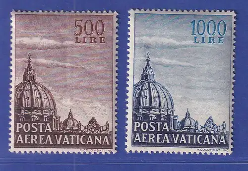 Vatikan 1953 Flugpostmarken Petersdom 500 / 1000 Lire Mi.-Nr. 205-206 **