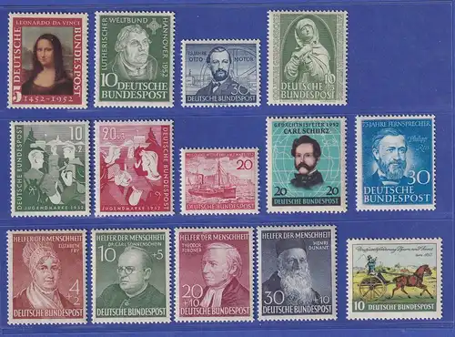Bundesrepublik: Briefmarken-Jahrgang 1952 komplett postfrisch !  SONDERPREIS