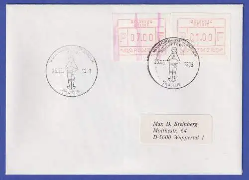Belgien FRAMA-ATM P3048 mit ENDSTREIFEN  Brief aus MOUSCRON vom 25.5.83  RRR