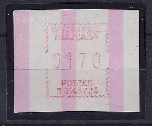 Frankreich FRAMA-ATM  S01 45234, Portowert 0170 mit ENDSTREIFEN ** 