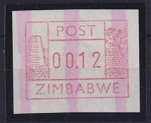 Simbabwe FRAMA-ATM mit ENDSTREIFEN, Wert 00.12 **   SELTEN ! 