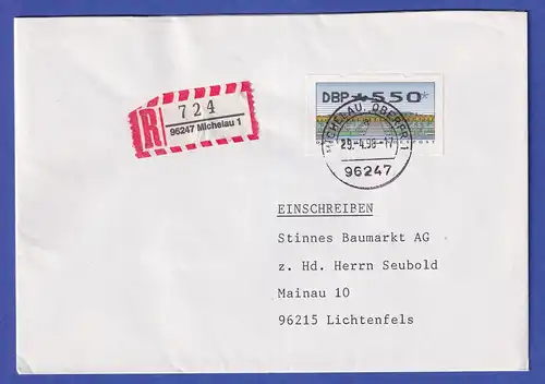 ATM Sanssouci Mi.-Nr. 2.2.1 Wert 550 auf R-Brief aus Michelau, 29.4.96