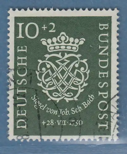 Bund 1950 Johann Seb. Bach Bachsiegel Mi.-Nr 121 gestempelt gepr. Schlegel BPP