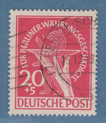 Berlin 1949 Währungsgeschädigte 20+5 Pfg Mi.-Nr. 69 mit Maschinen-O BERLIN gepr.