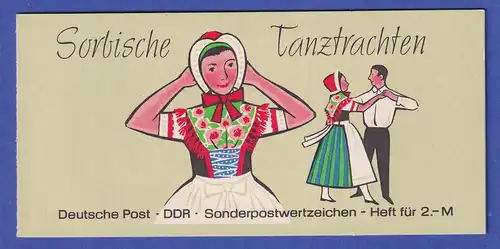 DDR 1971 Markenheftchen Sorbische Tanztrachten Mi.-Nr. MH 5 a I postfrisch **