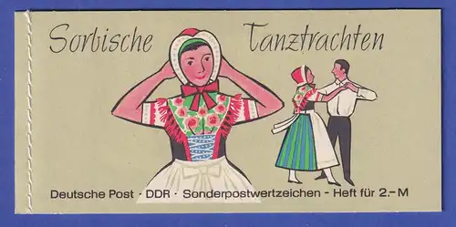 DDR 1971 Markenheftchen Sorbische Tanztrachten Mi-Nr. MH 5 II / 1b postfrisch **