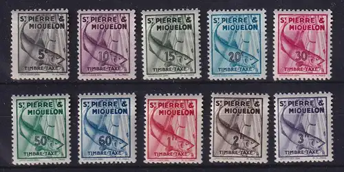 St. Pierre und Miquelon 1938 Portomarken Mi.-Nr. 32-41 postfrisch **