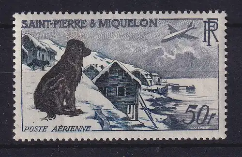 St. Pierre und Miquelon 1957 Luftpostmarke Neufundländer Mi.-Nr. 386 **