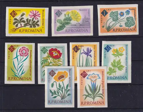 Rumänien 1961 Blumen im Botanischen Garten Mi.-Nr. 2020-2028 B postfrisch **