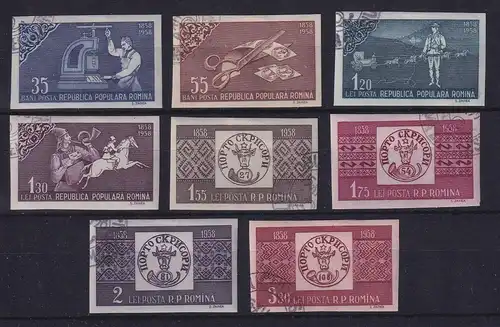 Rumänien 1958 Hundert Jahre Briefmarken Mi.-Nr. 1750-1757 B gestempelt