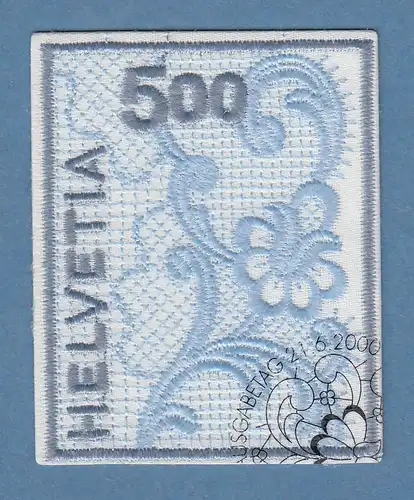 Schweiz 2000 Stickereimarke Mi.-Nr. 1726 mit Eck-Sonderstempel