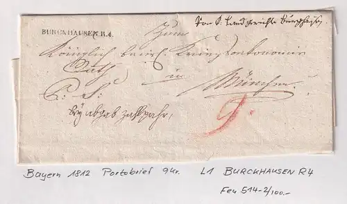Bayern 1812 Vorphila-Brief mit Einzeiler BURCKHAUSEN.R.4. 