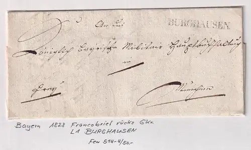 Bayern 1828 Vorphila-Brief mit Einzeiler BURGHAUSEN