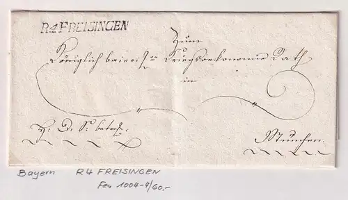 Bayern Vorphila-Brief mit Einzeiler R.4FREISINGEN vor 1815