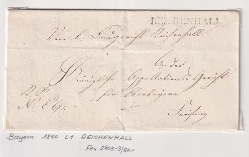 Bayern 1840 Vorphila-Brief mit Einzeiler REICHENHALL