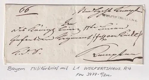 Bayern Vorphila-Brief mit Einzeiler WOLFERTSHAUS.R.4. vor 1825