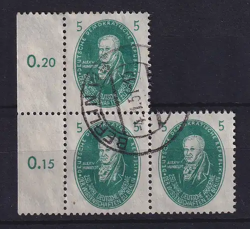 DDR 1950 Humboldt Mi.-Nr. 262 Dreierblock gestempelt BERLIN W8