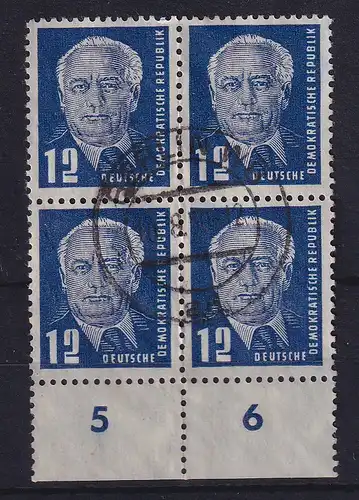 DDR 1950 Wilhelm Pieck Mi.-Nr. 251 Unterrandviererblock zentrisch gestempelt
