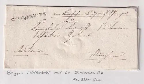 Bayern Vorphila-Brief mit Einzeiler SCHONGAU R.4. nach 1810