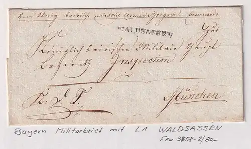 Bayern Vorphila-Brief mit Einzeiler WALDSASSEN nach 1806