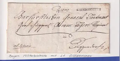 Bayern Vorphila-Brief mit Einzeiler OSTERHOFFEN vor 1806