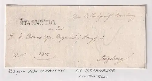Bayern 1834 Vorphila-Brief mit Einzeiler STARNBERG