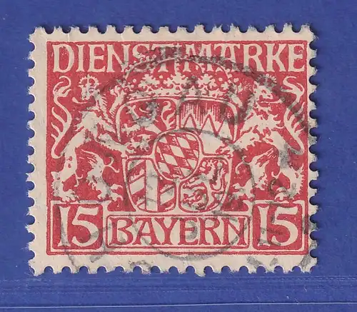 Bayern Dienstmarke Wappen 15 Pf Mi.-Nr. 27 w gestempelt gepr. HELBIG BPP
