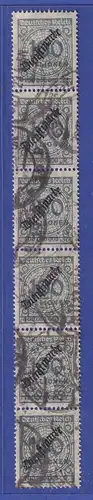 Deutsches Reich 1923 Dienstmarke Mi.-Nr. 82 senkr. Sechserstreifen O gepr. INFLA