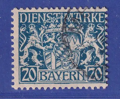 Bayern Dienstmarke Wappen 20 Pf seltene Variante Mi.-Nr. 28 w O gepr. HELBIG BPP