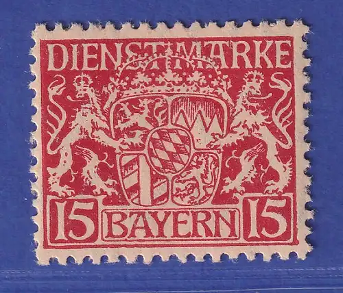 Bayern Dienstmarke Wappen 15 Pf Mi.-Nr. 19 v c postfrisch ** gepr. HELBIG BPP