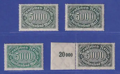 Dt. Reich 1923 Ziffer Queroval 5000 Mark alle 4 Farben Mi.-Nr. 256 a,b,c,d ** 