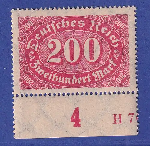 Dt. Reich 1922 Queroval 200 Mark seltene Farbe Mi-Nr. 248 b ** gpr. INFLA