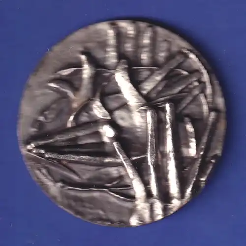 Medaille Rotary Club Hände Roma Appia Antica El Alamein 1984, Bronze versilb.
