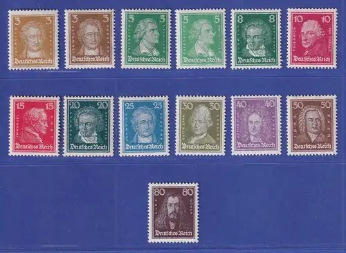 Dt. Reich 1926-27 Freimarken berühmte Deutsche Mi.-Nr. 385-97 Satz kpl. ** 