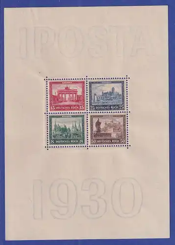 Dt. Reich 1930 Blockausgabe IPOSTA Mi.-Nr. Block 1 ** gepr. PESCHL BPP