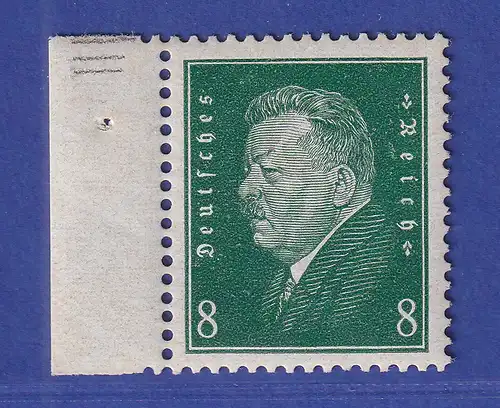 Dt. Reich 1928 Freim. Hindenburg 8Pfg LIEGENDES Wz. Mi.-Nr. 412 Y ** gepr. BPP