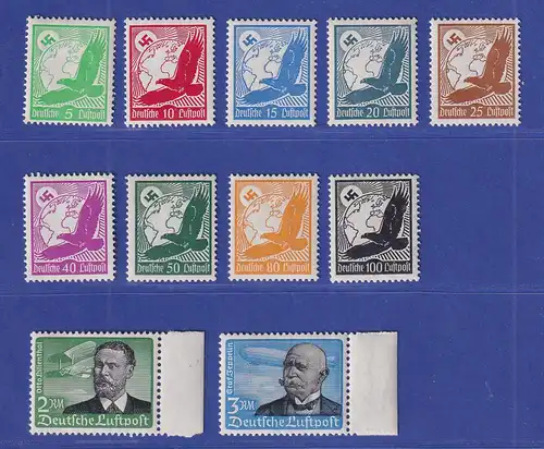 Dt. Reich 1934 Flugpostmarken Steinadler Mi.-Nr. 529-539 x ** teils gepr. BPP