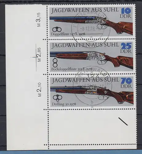 DDR 1978 Gewehre Suhl ZSD mit Leerfeld unten Mi.-Nr. SZd175 L  O FÜRSTENWALDE