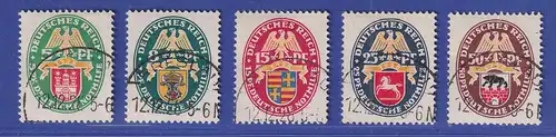 Deutsches Reich 1928 Nothilfe Landeswappen Mi.-Nr. 425-429 Y gestempelt BRESLAU